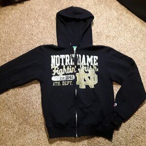 Notre Dame Fighting Irish Hooded zip up Sweatshirt- NEW Size XS